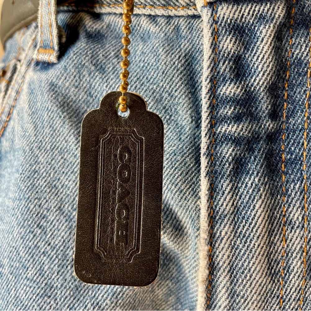Vintage Coach 8400 Classic Navy Glove Tanned Cowhide Leather Brass Buckle Belt - Picture 7 of 16
